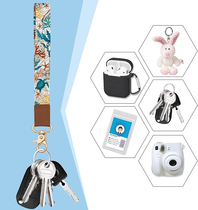 Blusabaca Women Credit Card Holder, Small RFID Wallet with Wristlet Strap | Removable Keychain, Case with Zipper, Vegan PU Leather, Cash Coin Pocket, Business Accordion Purse, Ladies Female Gift - Image 4