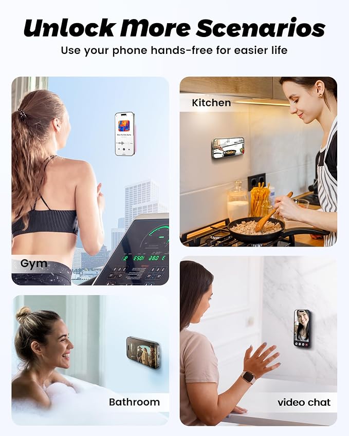 amBand Magnetic Suction Phone Mount for MagSafe Case, Clear Silicone Octo Cup Buddy Sticky Grip Holder for iPhone, Hands-Free Selfie/Video for Tiktok Influencer Content Creator Essentials, Transparent - Image 7