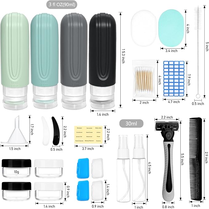 26 Pack Travel Size Toiletries, Tsa Approved Travel Containers for Toiletries, Leak Proof Silicone bottles and Shampoo Conditioner, Essential Toiletry Accessories. - Image 6