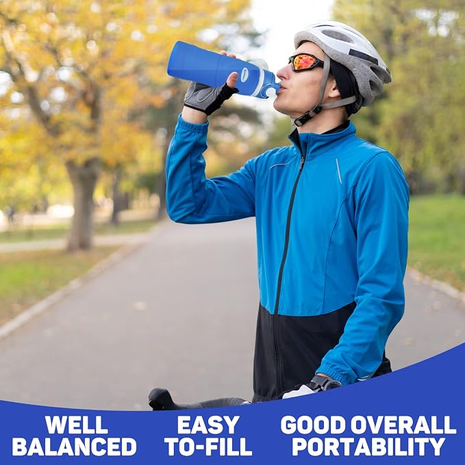 Collapsible Silicone Water Bottles-750ML,Medical Grade,BPA Free Travel Water Bottle Can Roll Up,26oz,Leak Proof Foldable Sports & Outdoor Water Bottles - Image 2