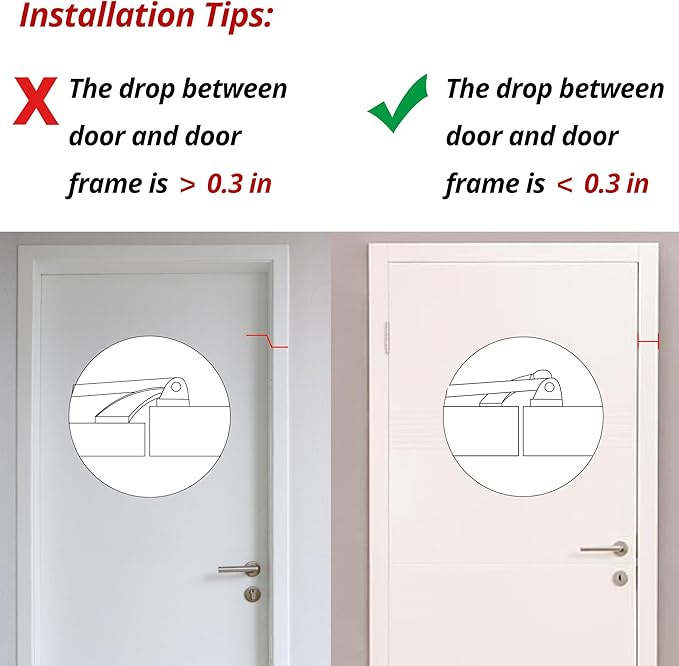 HASWARE Home Security Door Lock Swing Bar,Black Alloy Anti-Theft Door Guard Latch for Front and Inside Door, Safety Childproof Reinforcement Door Stopper (Golden) - Image 6