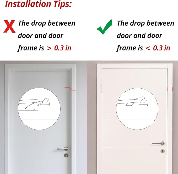 HASWARE Home Security Door Lock Swing Bar,Black Alloy Anti-Theft Door Guard Latch for Front and Inside Door, Safety Childproof Reinforcement Door Stopper (Silver) - Image 6