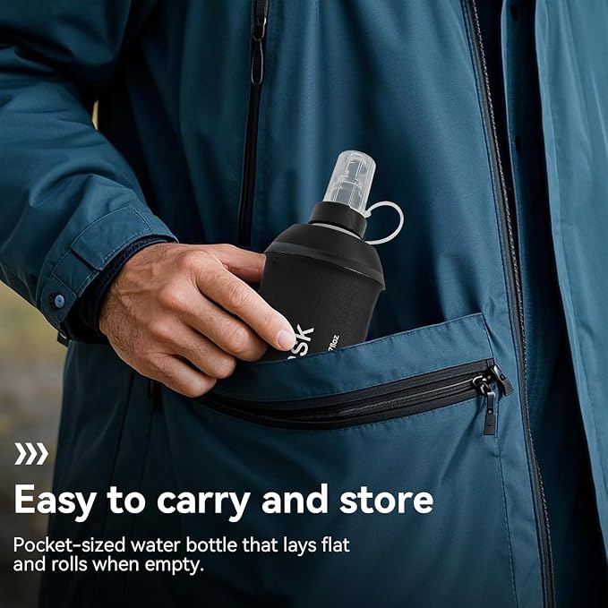 AXEN Soft Flask TPU Foldable Running Hydration Flask, Soft Collapsible Water Bottle for Hydration Pack Cycling Marathon Running Hiking - Image 4