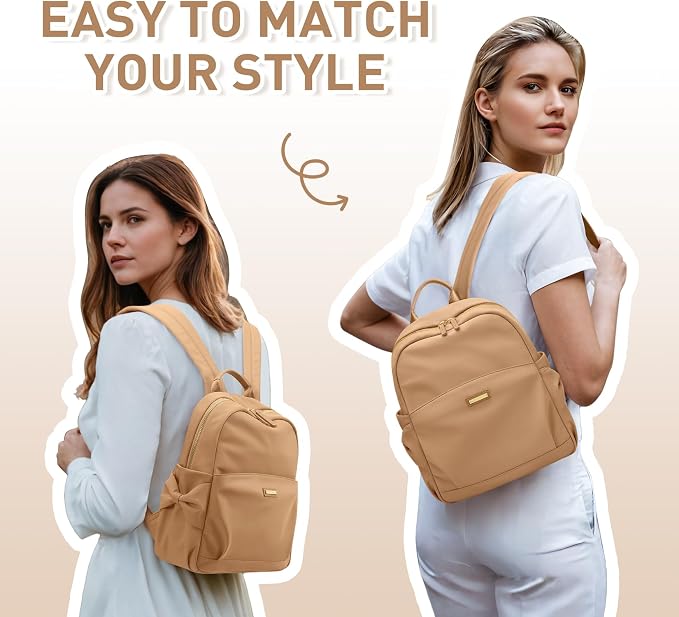 Mini Backpack for Women Small Backpack Purse Cute Stylish Lightweight Daypack for College Work Travel Party,12.9Inch,Earthen Brown - Image 2