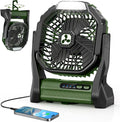 Portable Rechargeable Fan, 20000mAh Cordless Battery Powered Camping Fans | with LED Lantern Operated Outdoor Ventiladores for Travel Tent Camp Fishing Office Home Essentials Army Green by Unknown