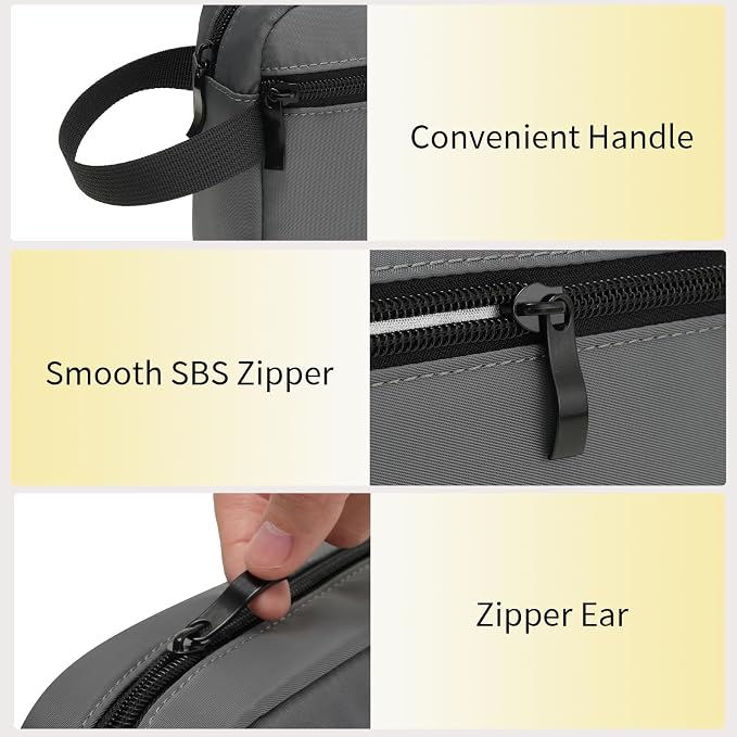 Travel Toiletry Bag for Men & Women, Hanging Cosmetic Organizer | Water-Resistant Fabric, Sturdy Handle, Lightweight Dopp Kit – Bathroom Toiletries, Makeup, Shaving, Grooming & Accessories - Image 6