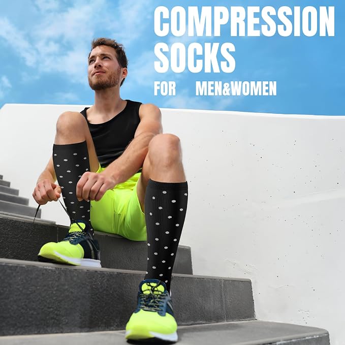 cerpite Compression Socks for Women & Men Circulation 8 Pairs Compression Socks 20-30 mmhg Best for Running,Nurse,Travel - Image 6