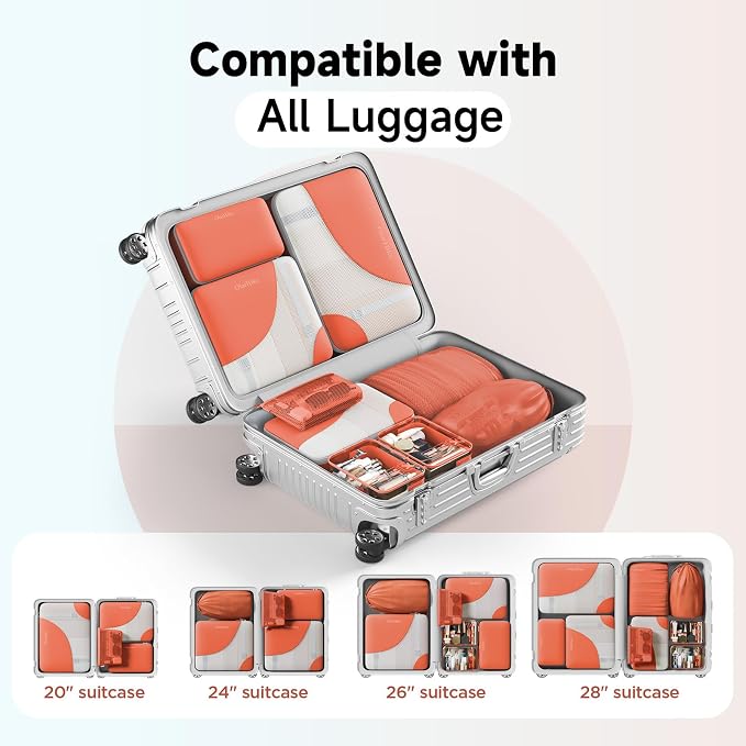9 Set Packing Cubes for Travel, Gifts for Women Mom,Anti-Tearing Suitcase Organizer,OlarHike Vacation Essentials & Accessories for Cruise Ship - Image 9