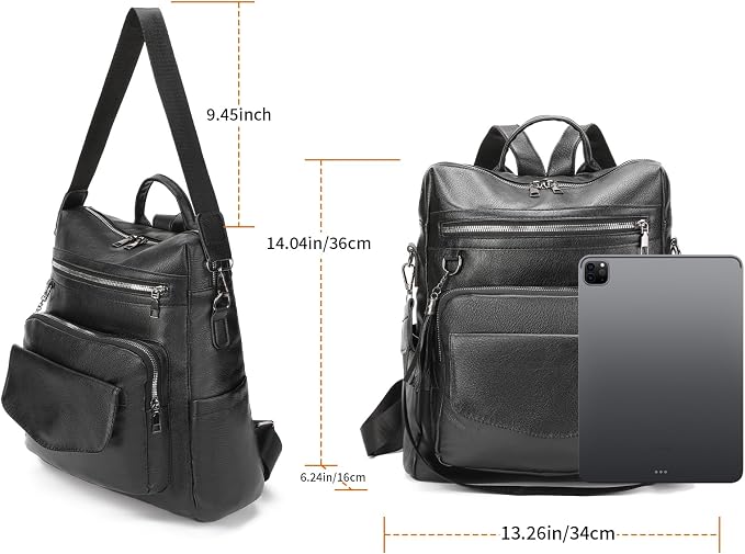 GAEKEAO Backpack Purse for Women PU Leather Anti-theft Backpack Ladies Convertible Large Travel Designer Fashion Shoulder Bag - Image 4