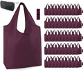 BeeGreen Burgundy Reusable Grocery Bags Wine Red Reusable Kitchen Bags Bulk Foldable-Machine Washable with Zipper Storage Pouch 50 Packs by BeeGreen