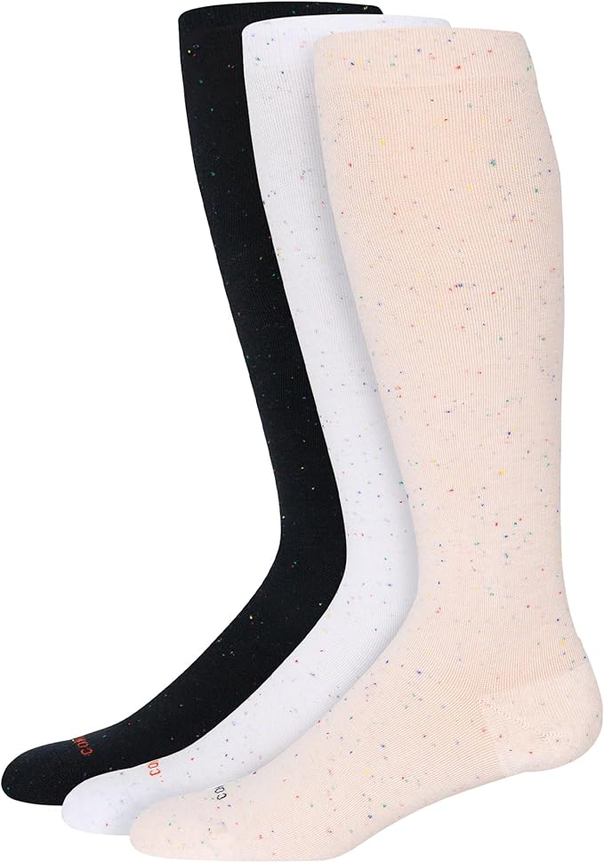 Premium Cotton Knee High Socks - 15-20mmHg Graduated Compression Socks - Soft & Breathable, Unisex by Comrad