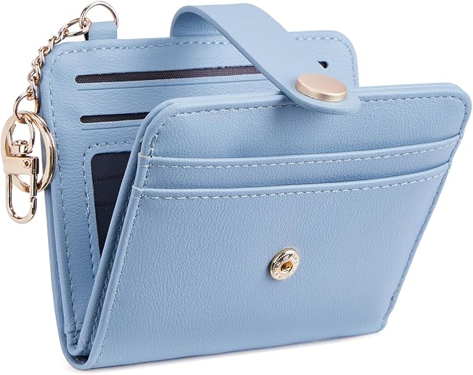 POIUGOYA Slim Wallet for Women,RFID Blocking Bifold Credit Card Holder with Zipper Coin Pocket,ID Window,Keychain by WELCOMEPOIUGOYA