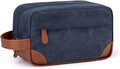 Vorspack Canvas Travel Toiletry Bag for Men, Medium, Navy Blue | Water-Resistant Travel Bag for Toiletries, Large Capacity, Organized Compartment, Suitable for Shaving, Grooming, Accessories by Vorspack