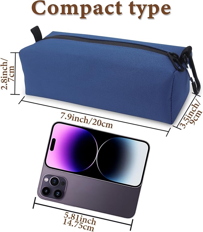 Small Toiletry Bag for Men, Travel Bag Waterproof and Foldable for Storage Mini Toiletry Bag Equipped With Carabiner for Easy Portability (dusty blue) - Image 2
