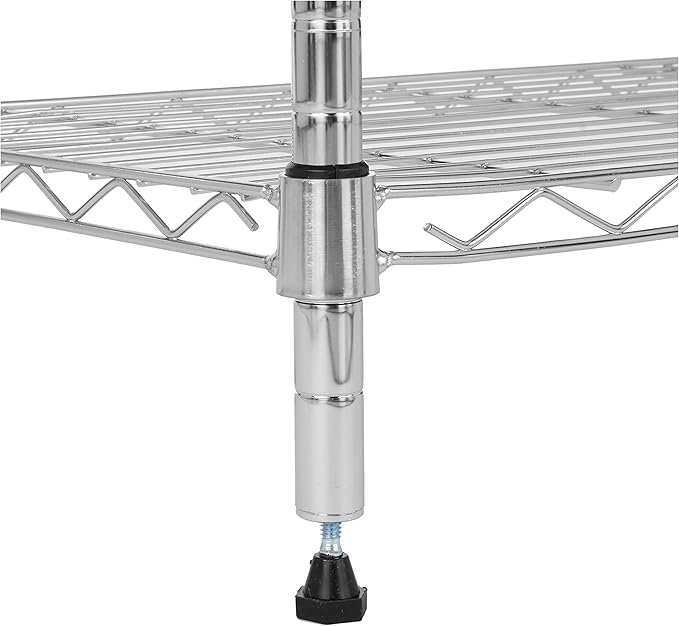 Amazon Basics 5-Shelf Tower Adjustable Storage Shelving Unit, Chrome, 16" x 16" x 54", 150 lbs Per Shelf | Tower - Image 5