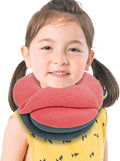 Kids Travel Pillows for Airplane, Memory Foam 360° Head Support Sleeping Essentials for Girls Long Flight, Skin-Friendly Soft Neck Pillow for Traveling in Car Seat, (Small, Pink Grey, 40-90 lbs) by BUYUE