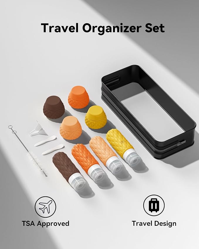 Travel Bottles for Toiletries Silicone Travel Size Containers 3.4oz 1.7oz | Travel Essentials TSA Approved Leakproof Refillable Squeeze Bottles with Labels/Clear Bag for Shampoo, Conditioner, Creams - Image 7