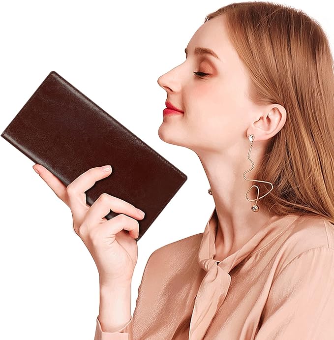 Ultra Slim Thin Leather Women Wallet RFID Blocking Credit Card Holder Bifold Long Ladies Billfold - Image 8