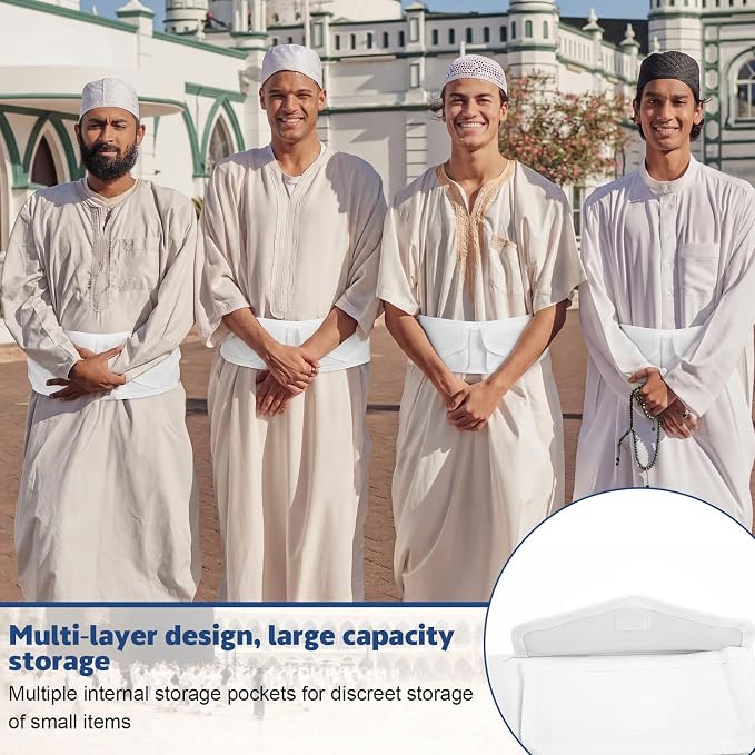 4 Pack Ahram Ihram Belt for Hajj Umrah Muslim Waist Pouch Bag with Buckle Adjustable for 29–50 Travel Pilgrimage Essential - Image 4