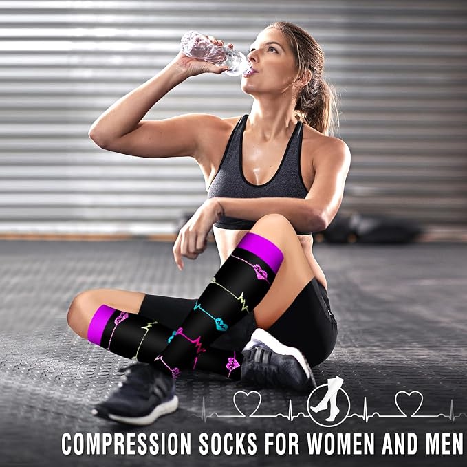 6 Pack Copper Compression Socks for Women and Men Circulation-Best Support for Medical,Running,Nursing,Athletic - Image 2
