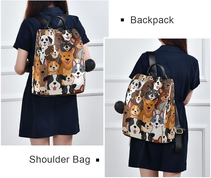 ALAZA Cute Dog Prints Puppy Animal Backpack Purse for Women Anti Theft Fashion Back Pack Shoulder Bag - Image 7
