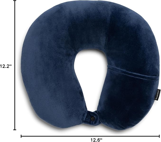 Brookstone Microbead Neck Pillow Soft Travel Pillow with Phone Pocket | Millions of Tiny Beads Flex to Your Shape for Custom Support, Dual-Sided Fleece and Cool Microfiber Sides Suit Any Season - Image 8