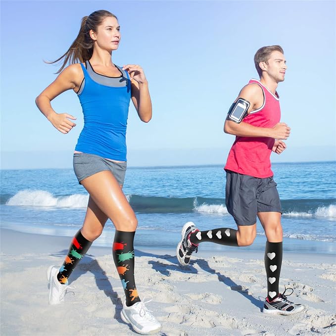 QUXIANG Compression Socks for Women & Men 15-20 mmHg, Best for Medical, Nursing, Running, Athletic, Varicose Veins, Travel - Image 4
