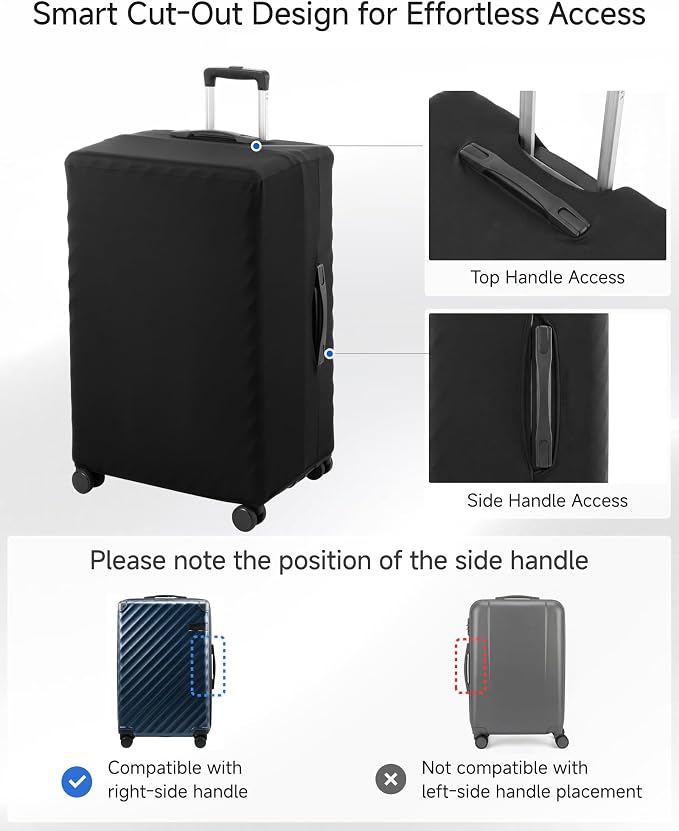 LUGGEX TSA Luggage Lock Bundle 4 Pack+Luggage Cover Protector for Suitcase 1 Pack, Travel Essentials Kit (Black) - Image 8