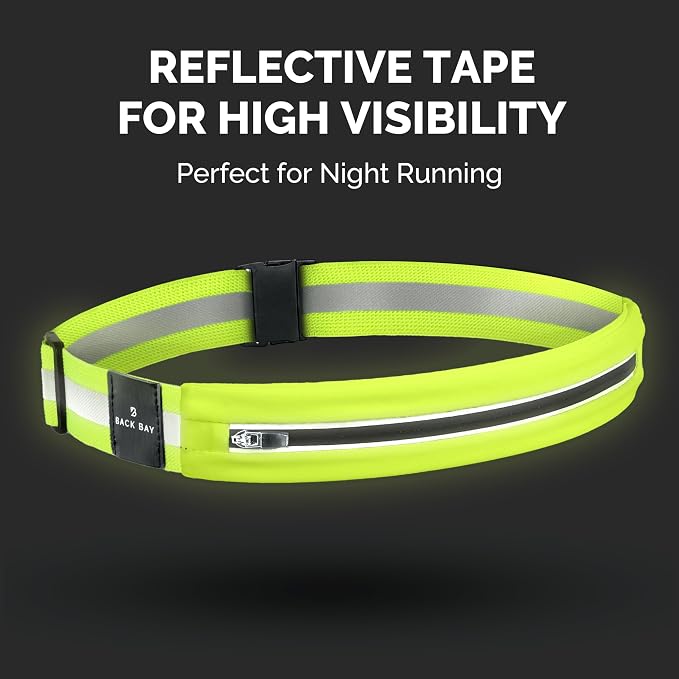 Reflective Night-Running Bel, Slim & Secure, Fits ALL Phones, Keys, Cards | Designed for Night-Running,Running Waist Pack for Men, Slim Running Belt Fanny, Comfortable for Long Runs, Adjustable Sizing - Image 3