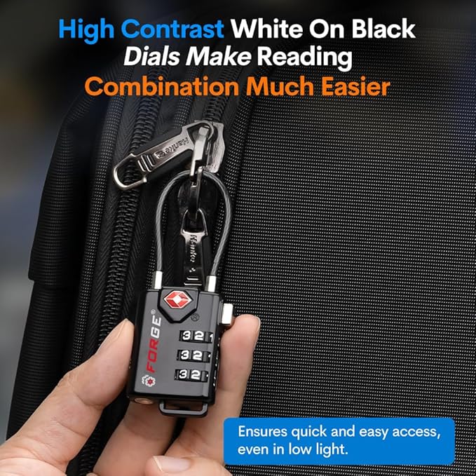 Open Alert TSA Approved Luggage Locks, 6 Pack, Easy Read Dials with Alloy Body. - Image 8