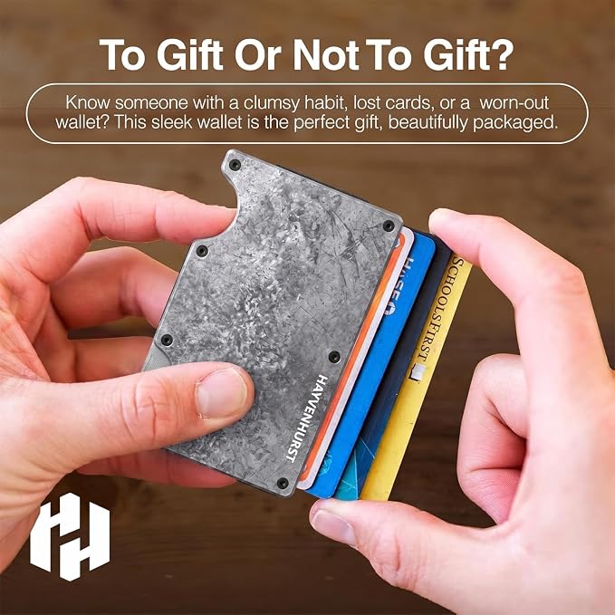 Wallet for Men - Slim RFID Blocking Metal Wallet with Cash Strap, Minimalist Front Pocket Credit Card Holder, Small Mens Wallet - Image 5