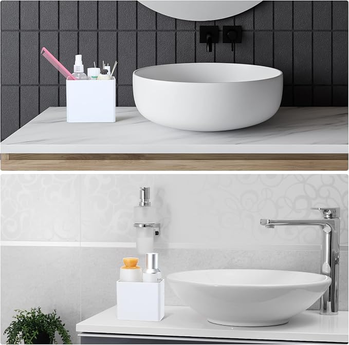 4 Pcs Wall Mounted Organizer Non-Drilling Adhesive Floating Shelf White Wall Bin Organizer Hanging Storage Containers for Bedroom Bathroom Kitchen Office - Image 7