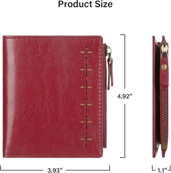 Ultra Thin Small Compact Leather Womens Girls Wallets RFID Blocking Credit Card Holder for Women - Image 4