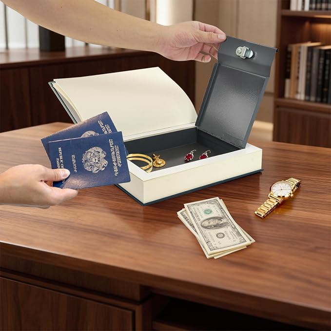 Decorative Book Safe with Key Lock | 10.82" x 7.67" x 1.77" - Image 5