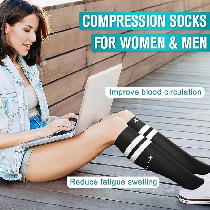 Copper Compression Socks for Women & Men (6 pairs) - Best Support for Nurses, Running, Hiking, Recovery - Image 3