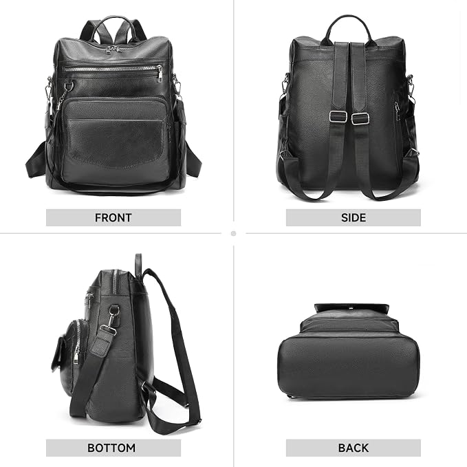 GAEKEAO Backpack Purse for Women PU Leather Anti-theft Backpack Ladies Convertible Large Travel Designer Fashion Shoulder Bag - Image 6