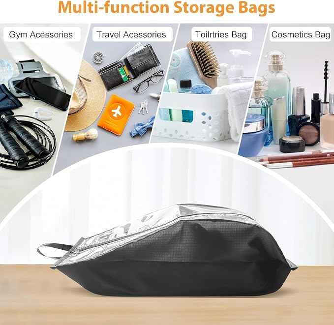 6 Pack Waterproof Travel Shoe Bags, Random Color Pouches - Image 3