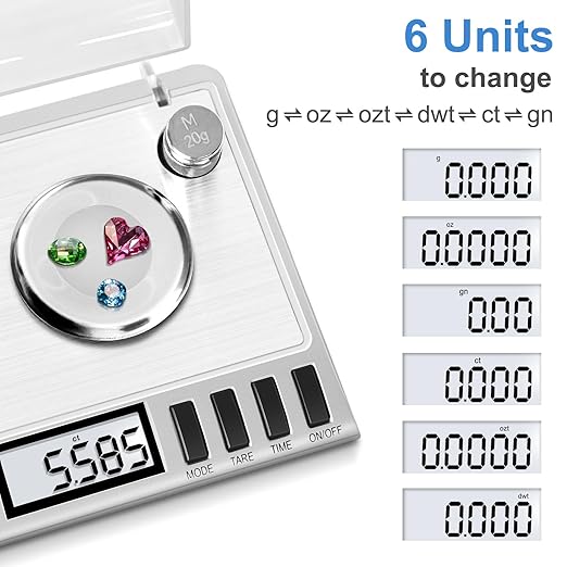 Fuzion Digital Milligram Scale, 50g/0.001g Powder Scale with 6 Accessories | Includes Calibration Weights, Mg Scale for Powder, Supplement, Jewelry, Capsule Filling, Reloading - Image 3