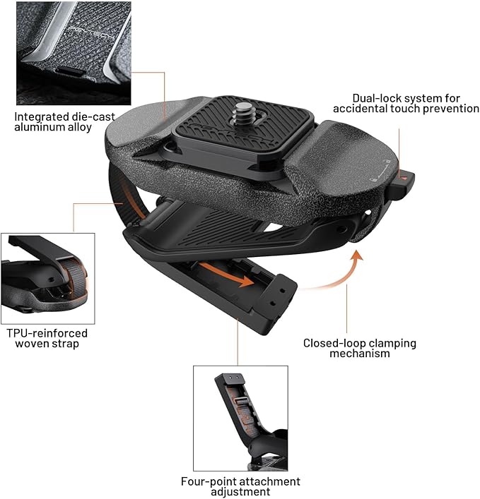 PGYTECH Beetle Camera Clip V2 with Plate Quick Release Camera Backpack Clip | Arca-Swiss Compatible, SnapLock System for Sony/Nikon/Fuji/DSLR Cameras, Instant Mounting & Hands-Free, Aurora Purple - Image 2