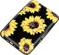 Mini RFID Aluminum Wallet Credit Cards Holder Business Card Case Metal ID Case for Men Women (Yellow sunflower) by ELFISH