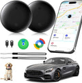 GPS Tracker for Vehicles No Subscription, iOS & Android, 2 Pack | IP66 Waterproof Car Tracker Tag, Precise Location Bluetooth Tracker Device, Compatible with Apple Find My & Google Find Hub by SONGHELLO