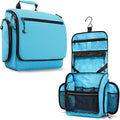 VENTURE 4TH Hanging Travel Toiletry Bag 18 Compartments - Tiffany Blue | Hangs on rails, hooks or doors; stands upright. Removable TSA pouch. Water-resistant Nylon 290D Twill, reinforced stitching. by VENTURE4TH