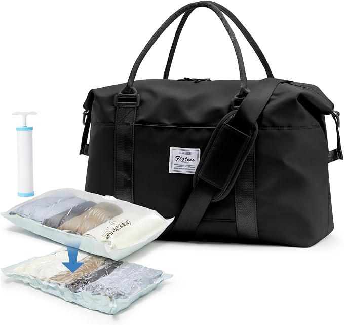 Travel Duffel Bag, Sports Tote Gym Bag, Shoulder Weekender Overnight Bag for Women by WONHOX