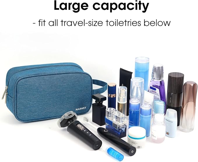 Narwey Travel Toiletry Bag for Women Traveling Dopp Kit Men Travel Bag for Toiletries Cosmetic Bag Makeup Bag Medicine Bag for Traveling (Navy Blue) - Image 4