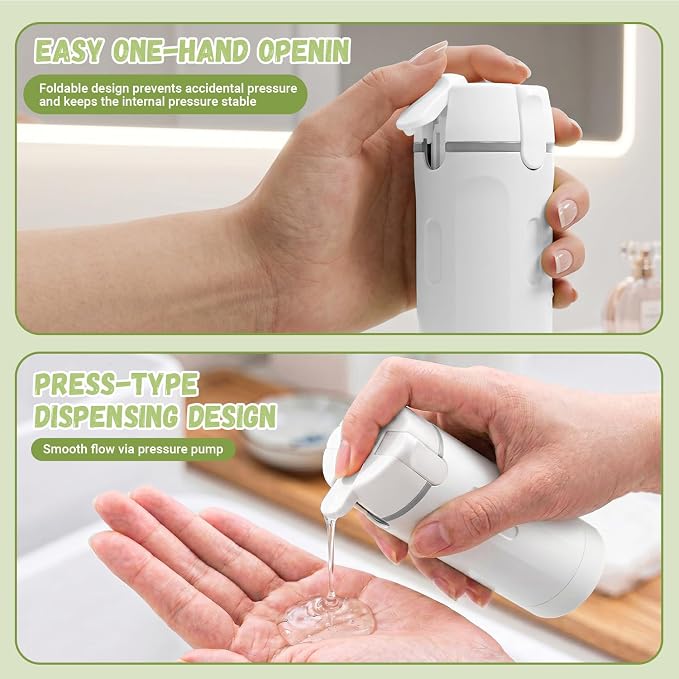 4 in 1 Travel Dispenser Bottle, TSA Approved Leakproof Containers | Refillable soap lotion pump for toiletries, shampoo & conditioner, portable compact size liquid accessories kit - Image 7