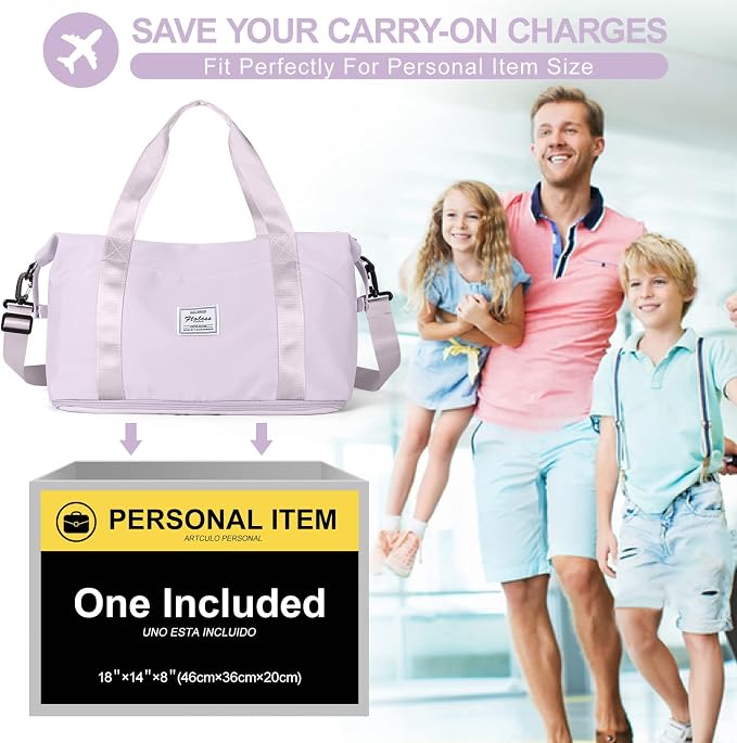 Travel Duffel Bag, Sports Tote Gym Bag, Shoulder Weekender Overnight Bag for Women - Image 2