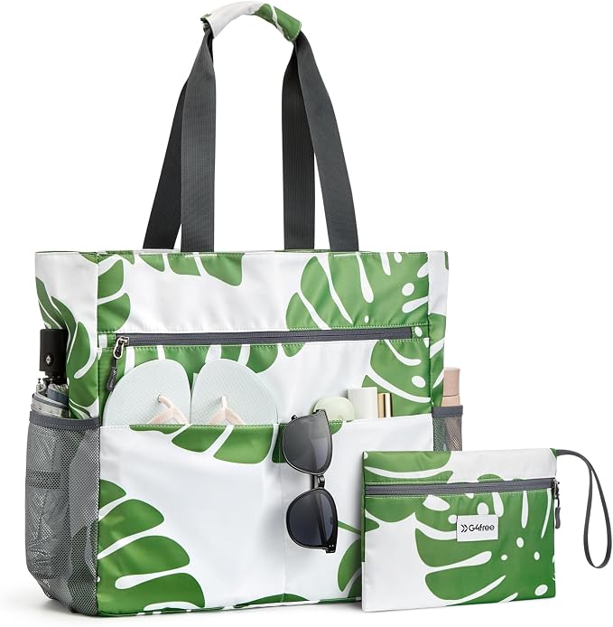 G4Free Beach Bag, Waterproof Sandproof Beach Tote Bag, Large Capacity Foldable for Women by G4Free