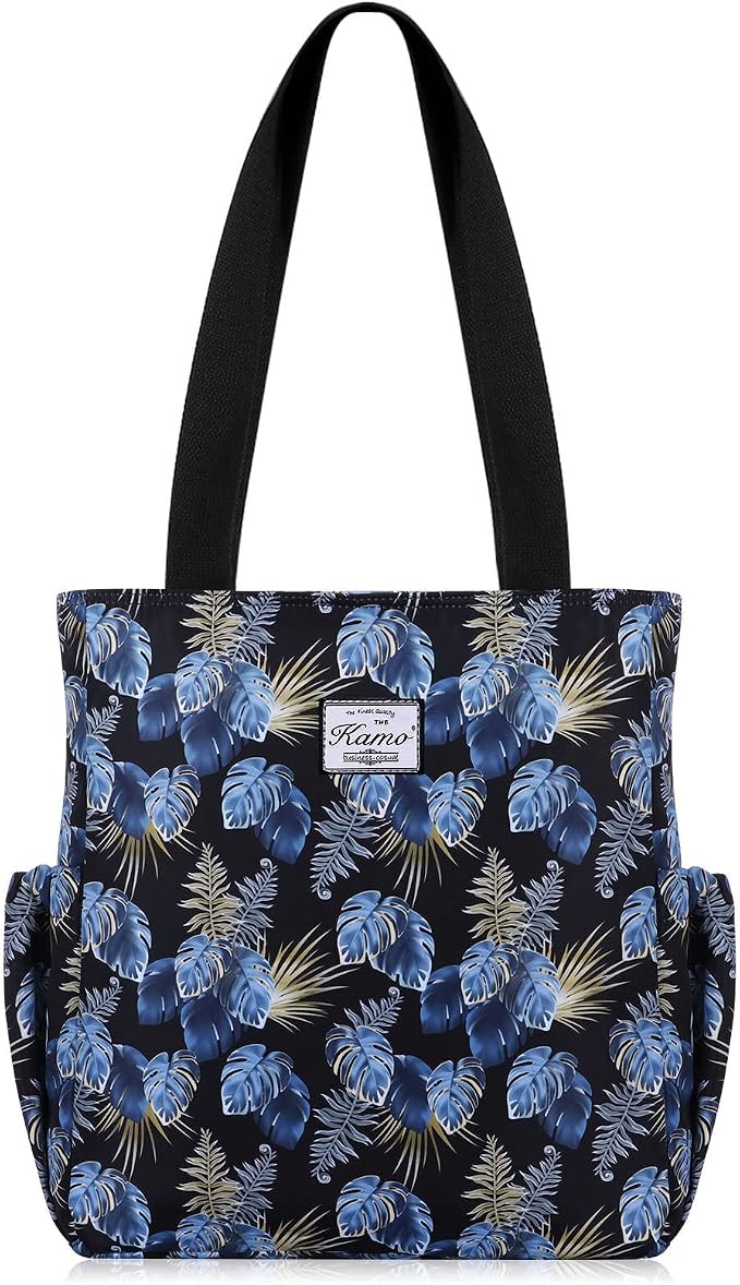 KAMO Floral Tote Bag - Waterproof Lightweight Handbags Travel Shoulder Bag for Hiking Yoga Gym Swimming Travel Beach by KAMO
