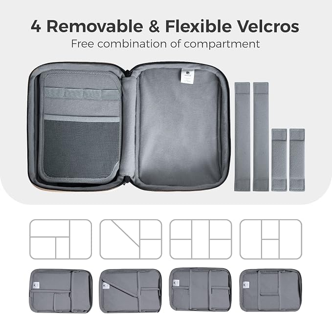 pack all Electronic Organizer Plus, Shockproof Cable Organizer Bag | Large Capacity, Water-resistant, Portable & Durable, Travel Tech Pouch for Chargers, Phones, USB Cords, Black - Image 8