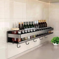 Carbon Steel Spice Rack, 19.69 inch, Wall Mounted, Dark Gray | Heavy Duty No Drill Shelf Rustproof Kitchen for Bathroom, Cabinet, RV, Apartment by Unknown